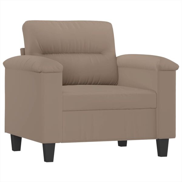 vidaXL Ensemble de canap&eacute;s 3 pcs avec coussins Taupe Tissu microfibre