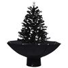 vidaXL Arbre de No&euml;l neigeux avec base de parapluie Noir 75 cm PVC