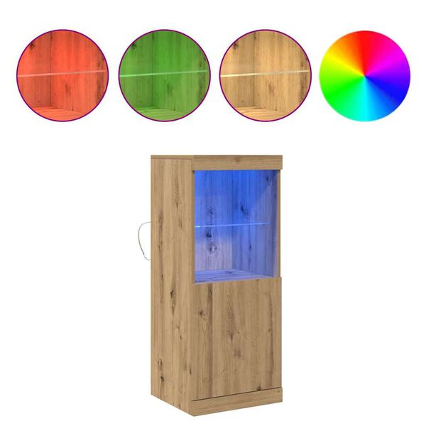 vidaXL Buffet LED Ch&ecirc;ne artisanal 41 x 37 x 100 cm Bois d'ing&eacute;nierie