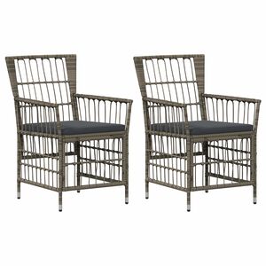 vidaXL Chaises de jardin 2 pc Gris