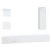 vidaXL Ensemble de meubles TV 5 pcs Blanc brillant Bois d'ing&eacute;nierie