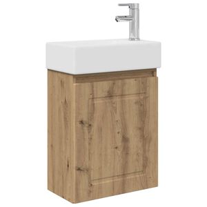 vidaXL Meuble de salle de bain avec robinet Ch&ecirc;ne artisanal