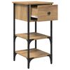 vidaXL Cabinet de chevet avec tiroir 2 pcs Marron 33,5 x 36 x 70 cm