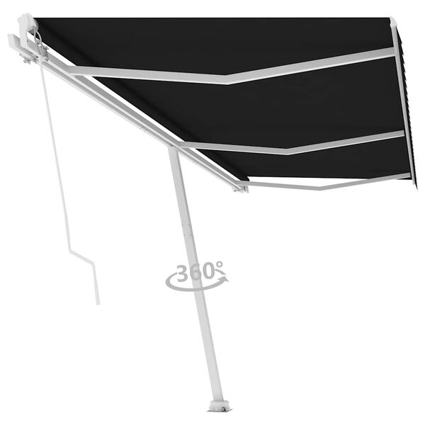 vidaXL Auvent manuel r&eacute;tractable sur pied 600x300 cm Anthracite