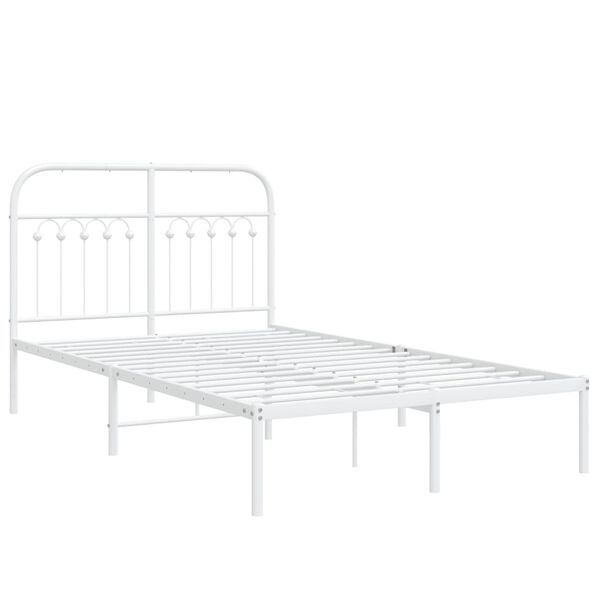vidaXL Cadre de lit m&eacute;tal sans matelas et t&ecirc;te de lit blanc 120x200 cm