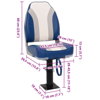 vidaXL Ensemble de sièges de bateau pliables lot de 2 dossier haut