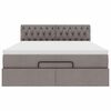 vidaXL Lit ottoman avec matelas et LED taupe 140x200 cm tissu