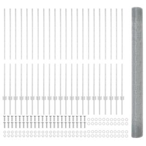vidaXL Cl&ocirc;ture en fil soud&eacute; avec poteaux 50 x 1,4 m Acier galvanis&eacute;