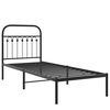 vidaXL Cadre de lit m&eacute;tal sans matelas avec t&ecirc;te de lit noir 75x190 cm
