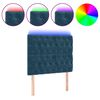 vidaXL T&ecirc;te de lit &agrave; LED Bleu fonc&eacute; 100x7x118/128 cm Velours