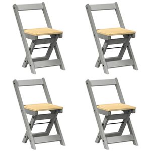 vidaXL Chaises pliantes 4 pi&egrave;ces &laquo; Corona &raquo; en pin massif gris