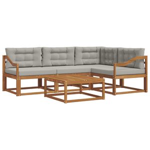 vidaXL Ensemble de canap&eacute;s d'ext&eacute;rieur 5 pcs Gris Naturel et Clair