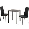 vidaXL Ensemble de table et chaise de salle &agrave; manger 3 pi&egrave;ces noir