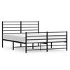 vidaXL Cadre de lit m&eacute;tal sans matelas avec pied de lit noir 160x200cm