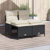 vidaXL Salon de jardin 4 pcs avec coussins noir r&eacute;sine tress&eacute;e