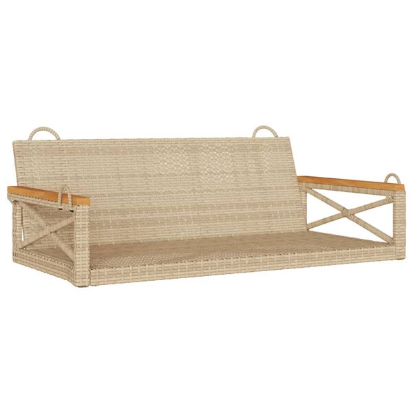 vidaXL Balancelle beige 109x62x40 cm r&eacute;sine tress&eacute;e