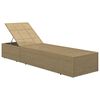 vidaXL Chaise longue R&eacute;sine tress&eacute;e Marron et gris fonc&eacute;