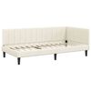 vidaXL Cadre de lit d'angle Cr&egrave;me 90 cm x 190 cm Velours