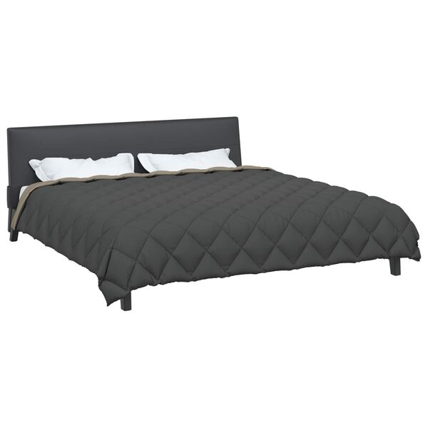 vidaXL Duvet d'hiver Gris clair et anthracite 220 x 200 cm Microfibre