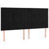 vidaXL T&ecirc;te de lit &agrave; LED Noir 180x5x118/128 cm Velours