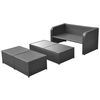 vidaXL Salon de jardin 4 pcs avec coussins R&eacute;sine tress&eacute;e Noir