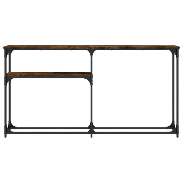 vidaXL Table console ch&ecirc;ne fum&eacute; 145x22,5x75 cm bois d'ing&eacute;nierie