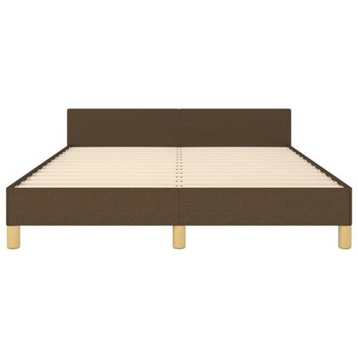 vidaXL Cadre de lit sans matelas marron foncé 140x190 cm tissu