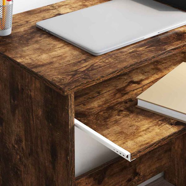 vidaXL Bureau Ch&ecirc;ne fum&eacute; 120,5 x 44 x 88,5 cm Bois d'ing&eacute;nierie