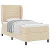 vidaXL Lit &agrave; ressorts avec matelas Cr&egrave;me 90 x 190 cm tissu