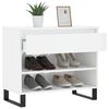 vidaXL Armoire &agrave; chaussure Blanc brillant 70x36x60 cm Bois ing&eacute;nierie