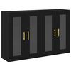 vidaXL Cabinets muraux 2 pc Ch&ecirc;ne noir 69,5 x 34 x 90 cm