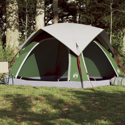 vidaXL Tente de camping de cabine 4 personnes vert imperméable