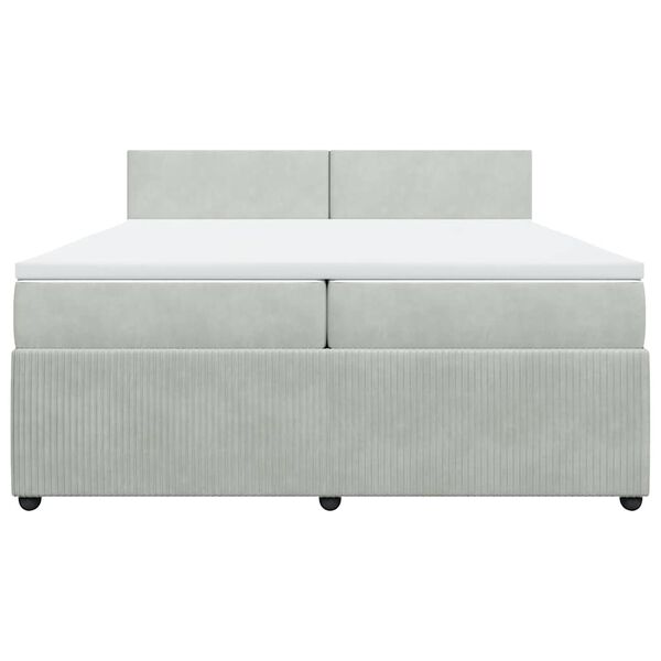 vidaXL Sommier &agrave; lattes de lit et matelas Gris clair 200x200cm Velours