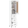 vidaXL Buffet haut Blanc 34,5x34x180 cm Bois d'ing&eacute;nierie