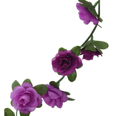 vidaXL Guirlandes de fleurs de Noël 6 pcs violet clair 240 cm