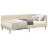 vidaXL Cadre de lit d'angle avec matelas 2 pc Cr&egrave;me 100 x 200 cm tissu