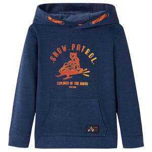 Sweatshirt &agrave; capuche pour enfants m&eacute;lange bleu marine et orange 92