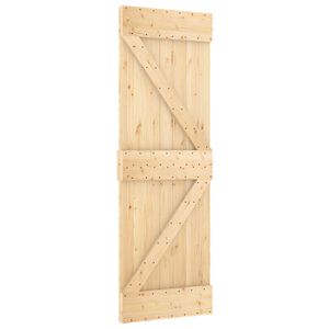 vidaXL Porte coulissante NARVIK Naturel et noir 70 x 210 cm (213,5 cm)
