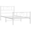 vidaXL Cadre de lit m&eacute;tal sans matelas avec pied de lit blanc 75x190cm