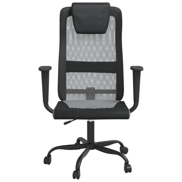 vidaXL Chaise de bureau r&eacute;glable en hauteur gris et noir