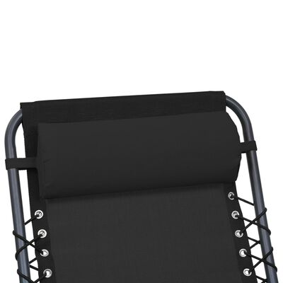 vidaXL Appui-tête de chaise longue Noir 40x7,5x15 cm Textilène