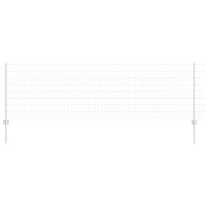 vidaXL Cl&ocirc;ture Euro avec poteau 10 x 0,8 m Acier galvanis&eacute; Argent&eacute;