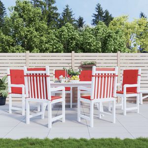 vidaXL Coussins de chaise de jardin &agrave; dossier bas lot de 6 rouge