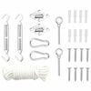 vidaXL Jeu d'accessoires de voile d'ombrage 9 pcs Acier inoxydable