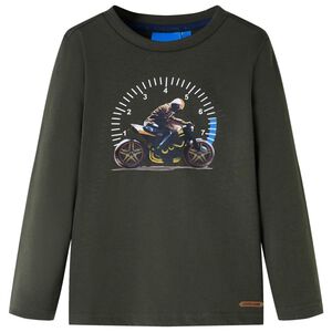 vidaXL T-shirt enfants &agrave; manches longues kaki 104