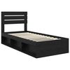 vidaXL Cadre de lit avec t&ecirc;te de lit Noir 75 x 190 cm Pin massif