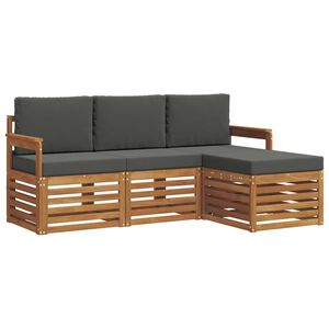 vidaXL Ensemble de canap&eacute;s d'ext&eacute;rieur 4 pc Naturel et Anthracite