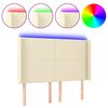 vidaXL T&ecirc;te de lit &agrave; LED Cr&egrave;me 147x16x118/128 cm Similicuir