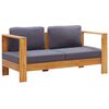 vidaXL Salon de jardin 4 pcs avec coussins Gris Bois d'acacia solide