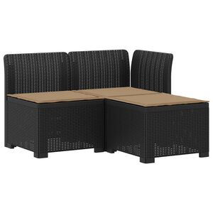 vidaXL Canap&eacute; de jardin 3 places avec coussins look rattan PP